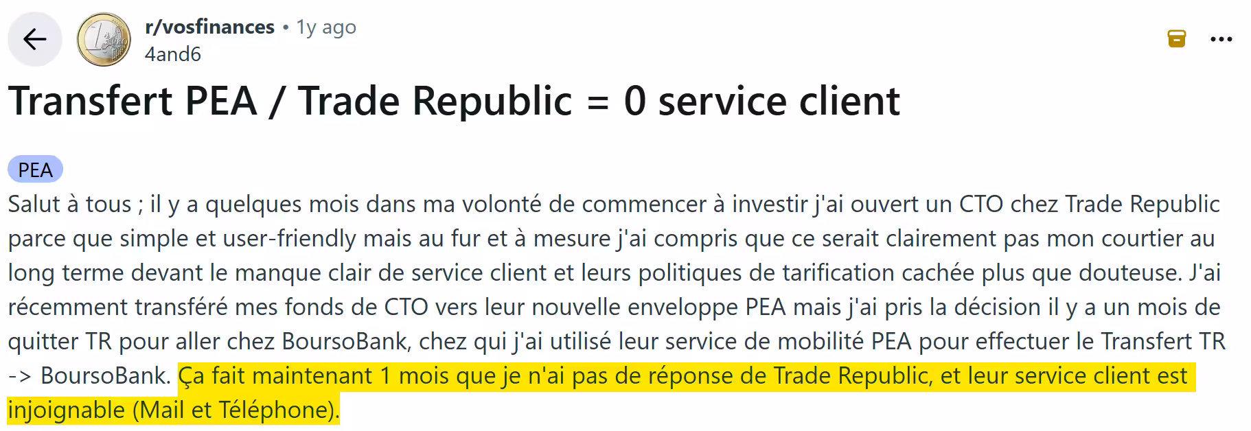 Mon avis sur le PEA Trade Republic : pratique pour débuter, mais avec des limites à connaître 3 retour reddit transfert pea trade republic