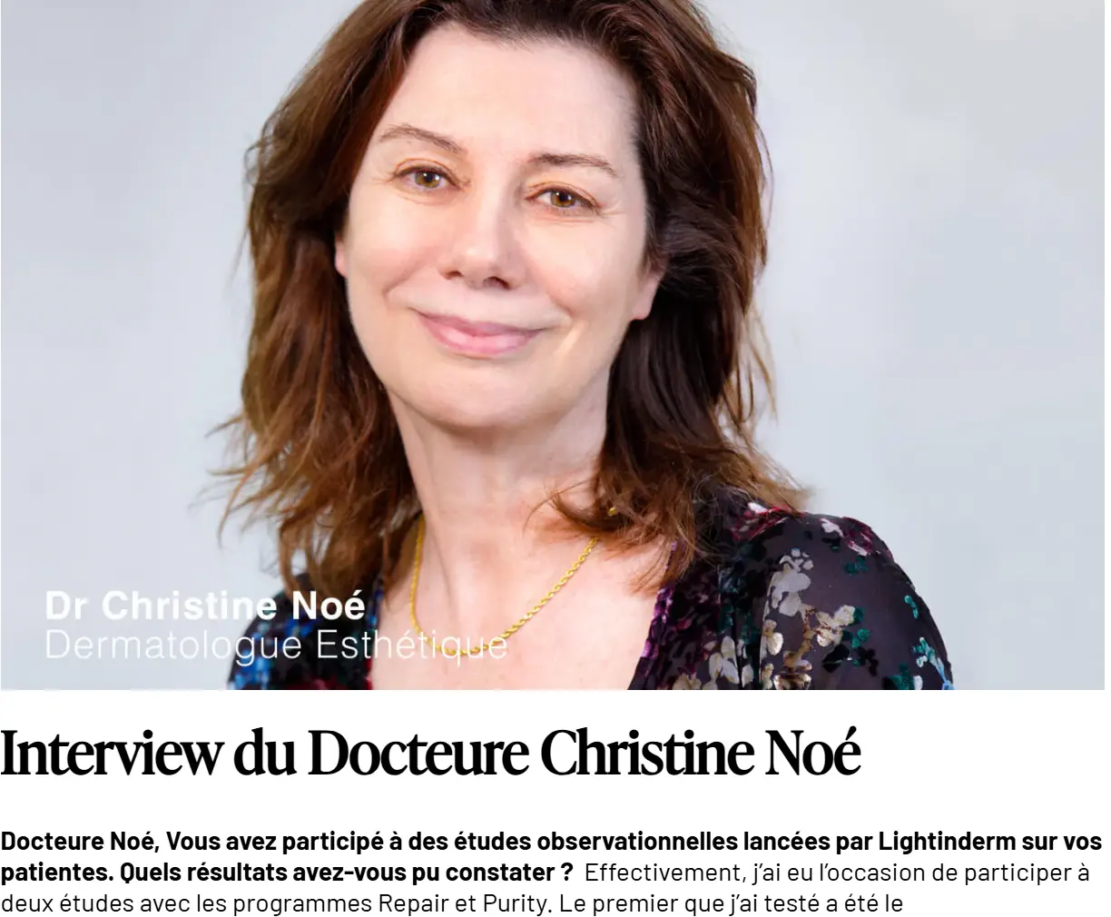 J'ai testé l'appareil Lightinderm : mon avis honnête avec coût réel 9 extrait interview dermatologue christine noe lightinderm