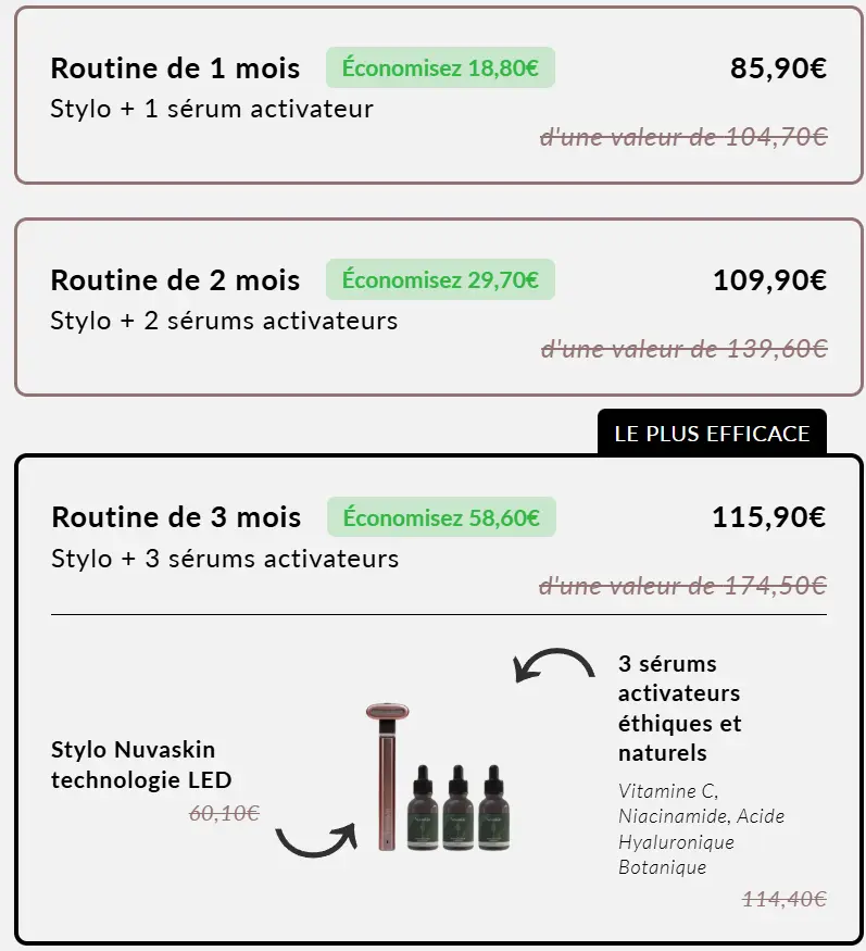 Mon avis sur Nuvaskin : Test avec analyse du stylo et sérum anti-cernes 7 prix stylo nuvaskin avis