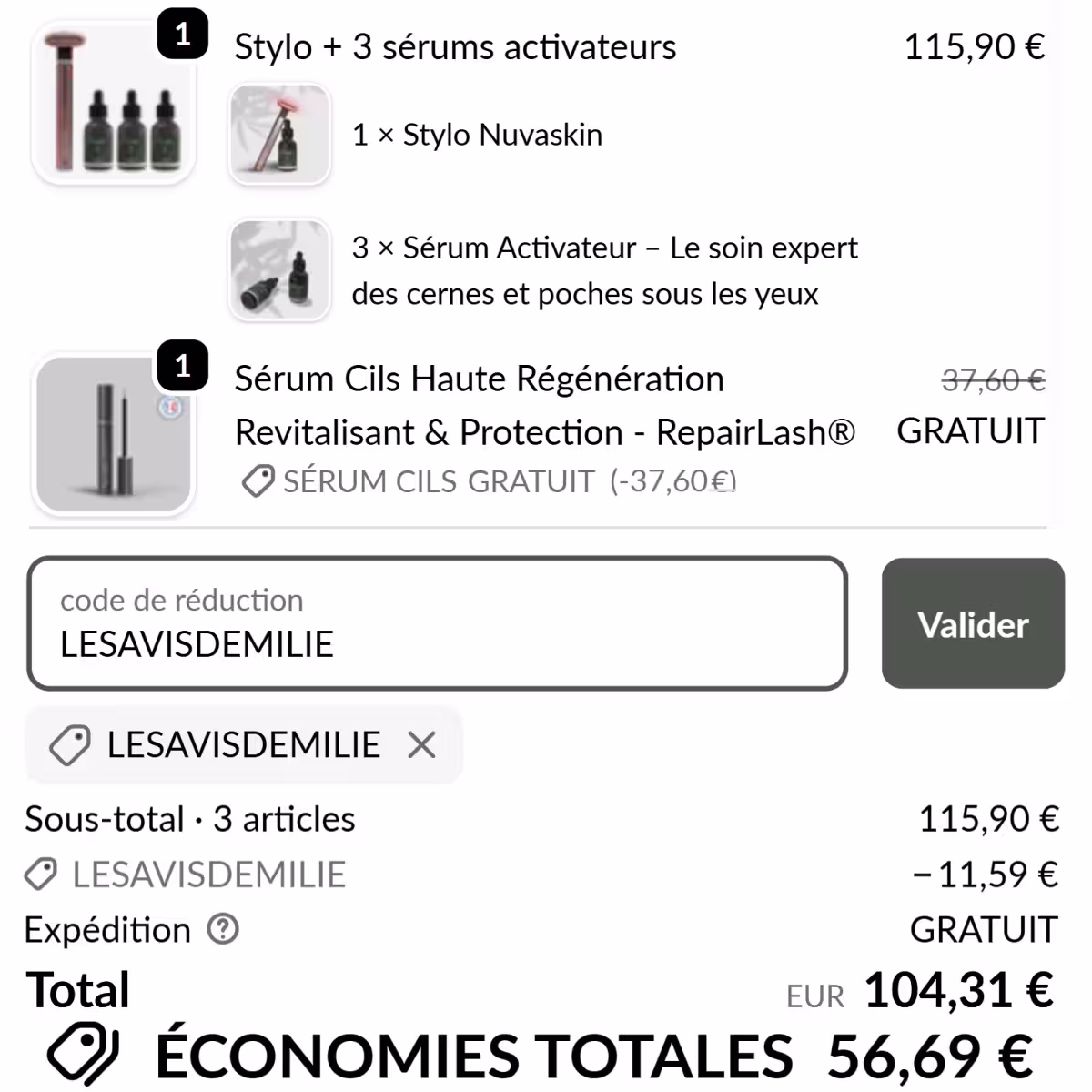 Code promo Nuvaskin : profitez de -10% avec le code LESAVISDEMILIE 2 code promo nuvaskin lesavisdemilie utilisation