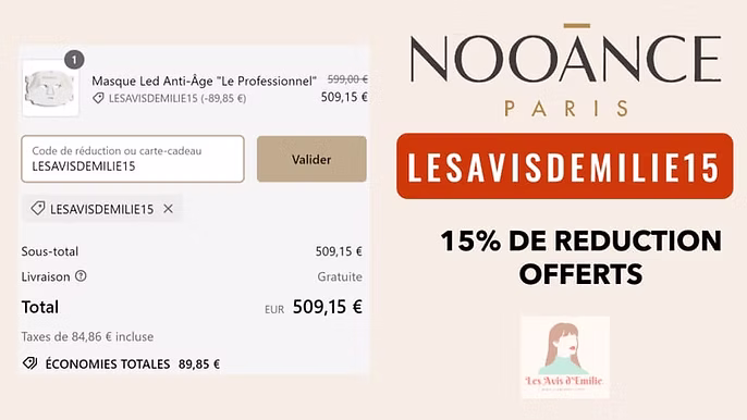 Comparatif des masques LED Access+, Professionnel et Elite X600 de chez Nooance 11 Miniature code nooance