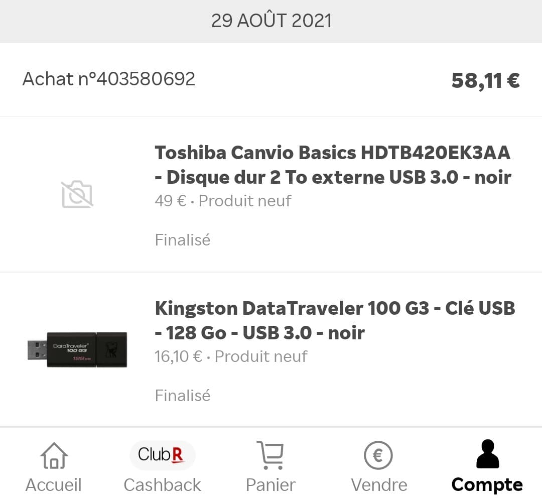 Rakuten Avis : Mon expérience personnelle et analyse des avis clients 7 Exemple de commande rakuten