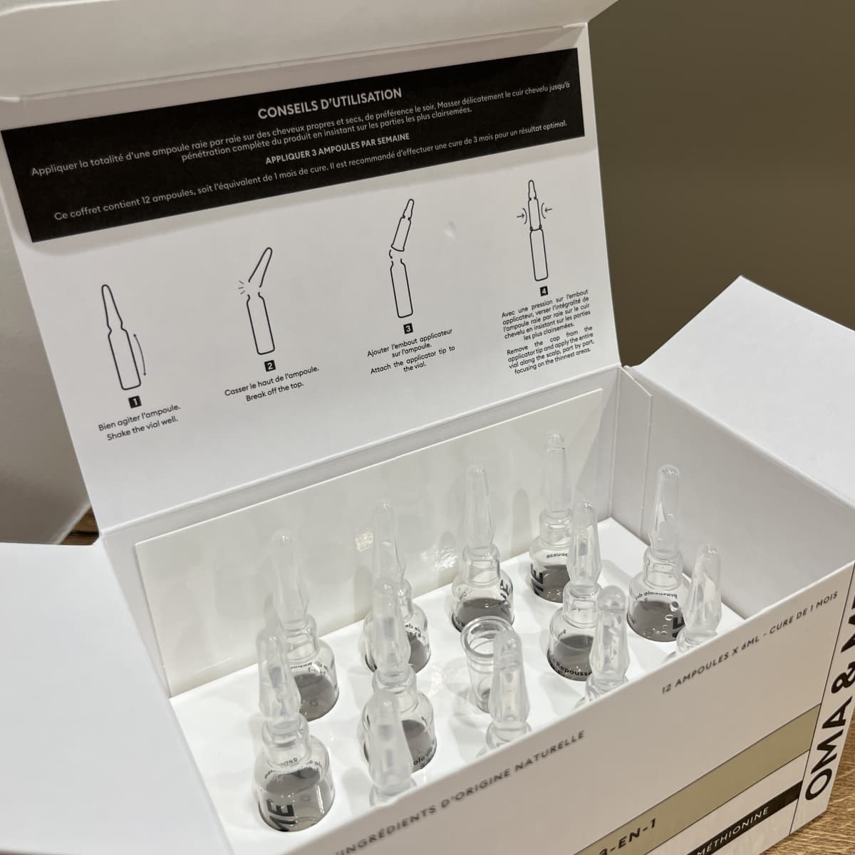 Avis sur Oma & Me Mon analyse complète du protocole avec test personnel 7 ampoules repousse cheveux omame 1