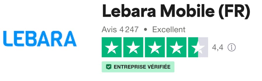 Mon avis après test de forfait Lebara et revue des avis clients Offre spéciale -50% sur les forfaits 7 avis clients trustpilot lebara 1