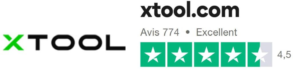 Code Promo XTool : 80€ offerts sur votre découpeur laser XTool 5 avis clients xtool trustpilot 1