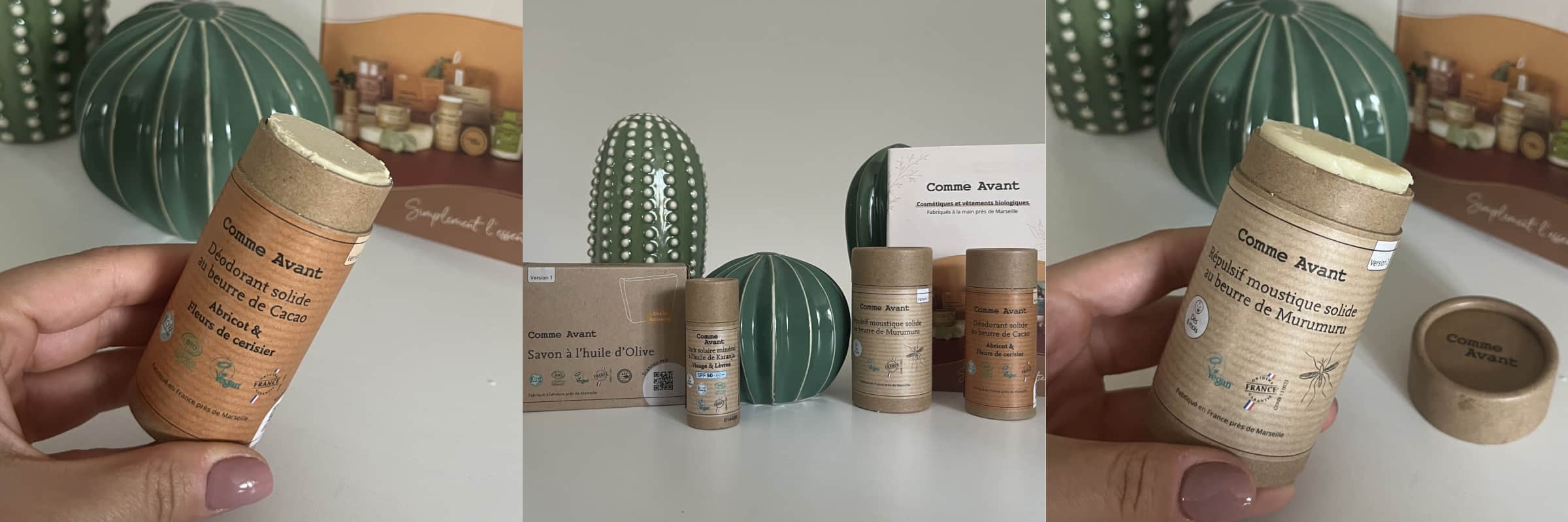 Mon avis sur Comme Avant : je teste et j'analyse leurs savons, déodorants, crèmes et répulsifs 2 bande presentation produits article avis comme avant 1