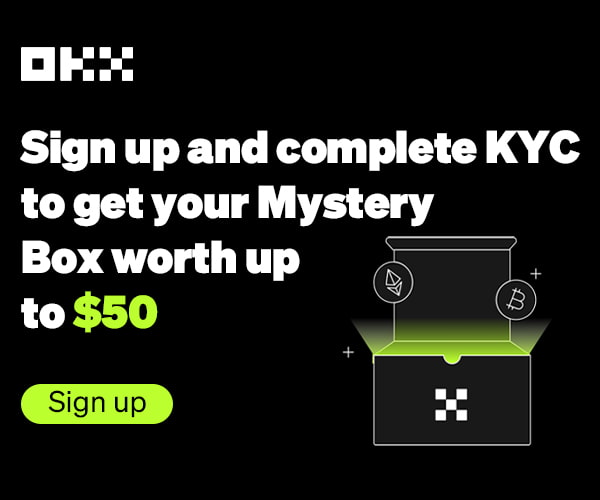 Code promo OKX une boîte mystère de 50$ offerte après inscription 5 banniere code promotionnel okx 1