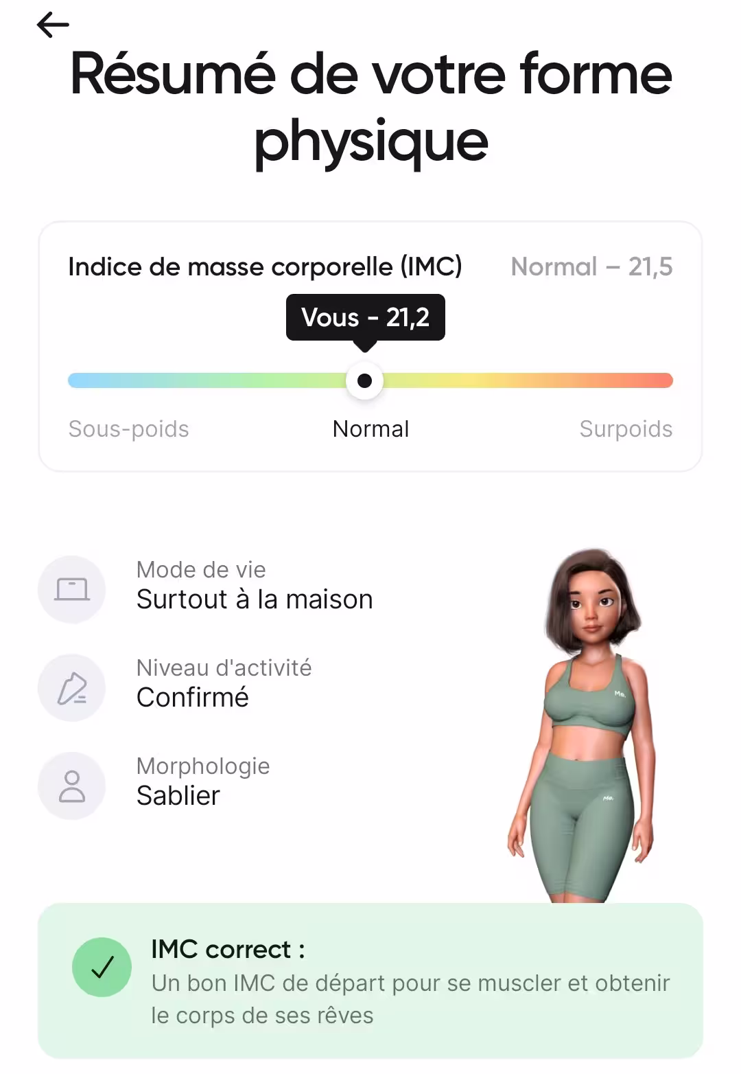 Mon avis sur BetterMe : Test complet de l'application de remise en forme 3 calcul imc betterme nuance