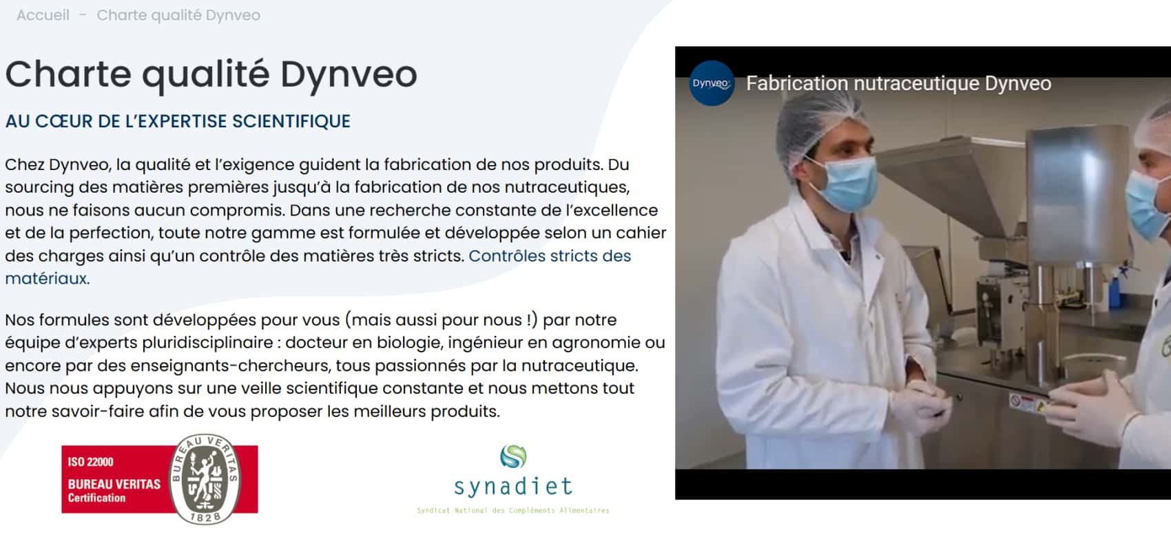 Mon avis sur Dynveo : J'analyse et je teste leurs compléments alimentaires 1 charte qualite dynveo 1
