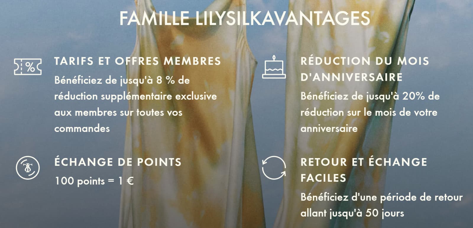 Code Promo Lilysilk Réduction exclusive de -20% avec le code EMILIE20 3 club fidelite lilysilk avantages 1