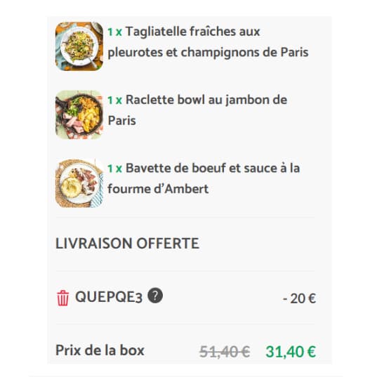 Code Promo QuiToque 80€ Offerts avec le code QUEPQE3 1 code promo quitoque