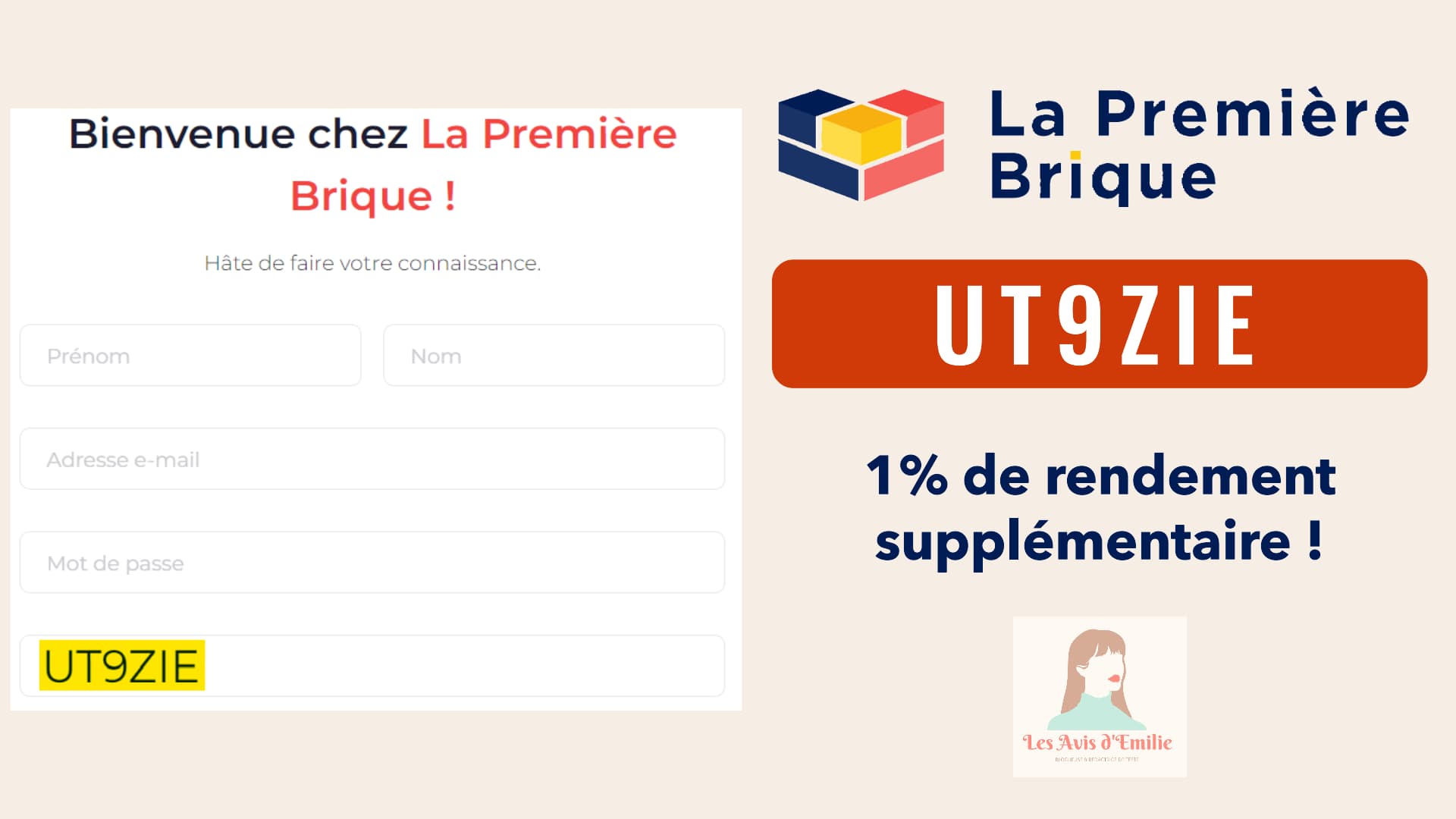 Code Parrain La Première Brique UT9ZIE pour +1% de cashback 2 code parrain la premire brique miniature resume utilisation valide 1