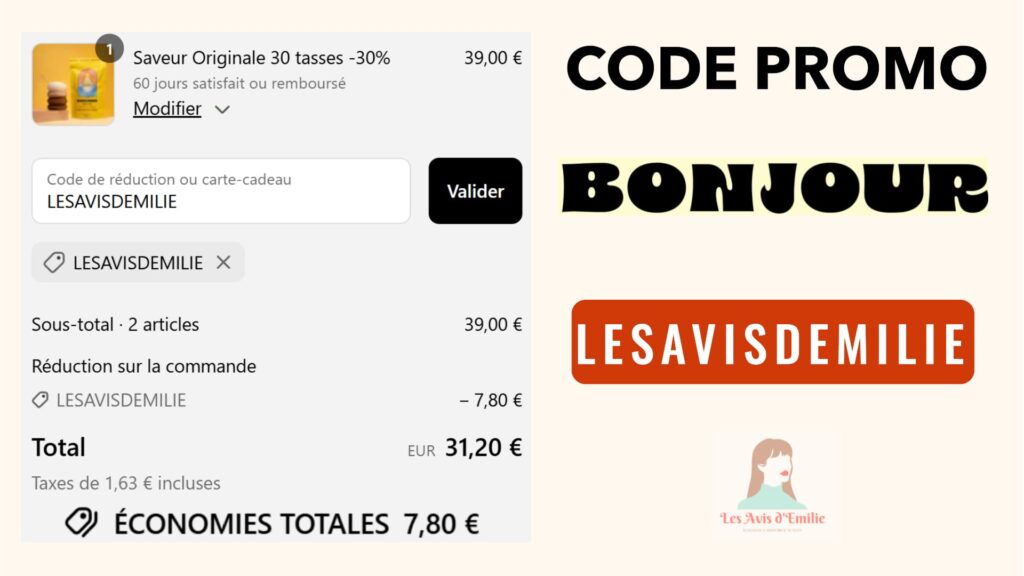 Code Promo Bonjour Drink : Profitez de -20% avec le code LESAVISDEMILIE 5 code promo bonjour drink devoile 1