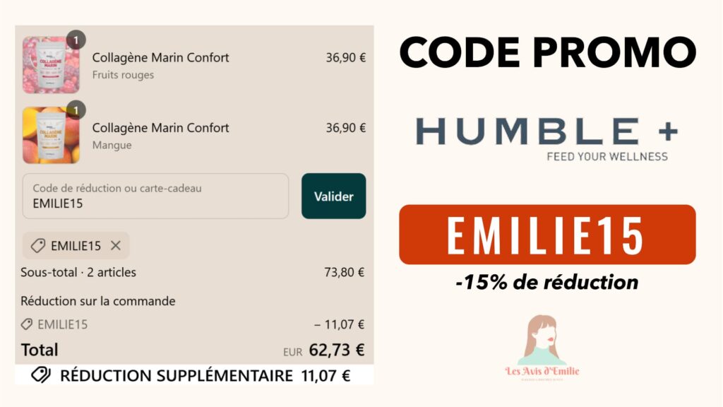 Code promo Humble+ EMILIE15 code promo humble plus emilie15