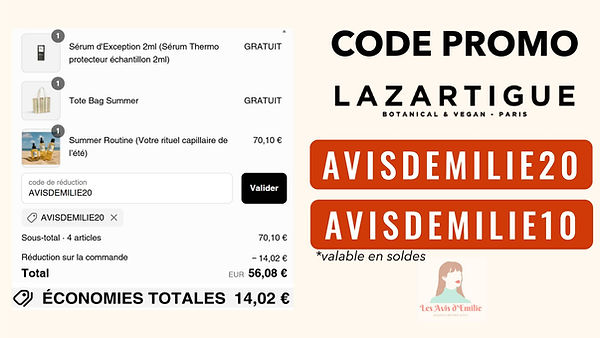 code promo lazartigue valide