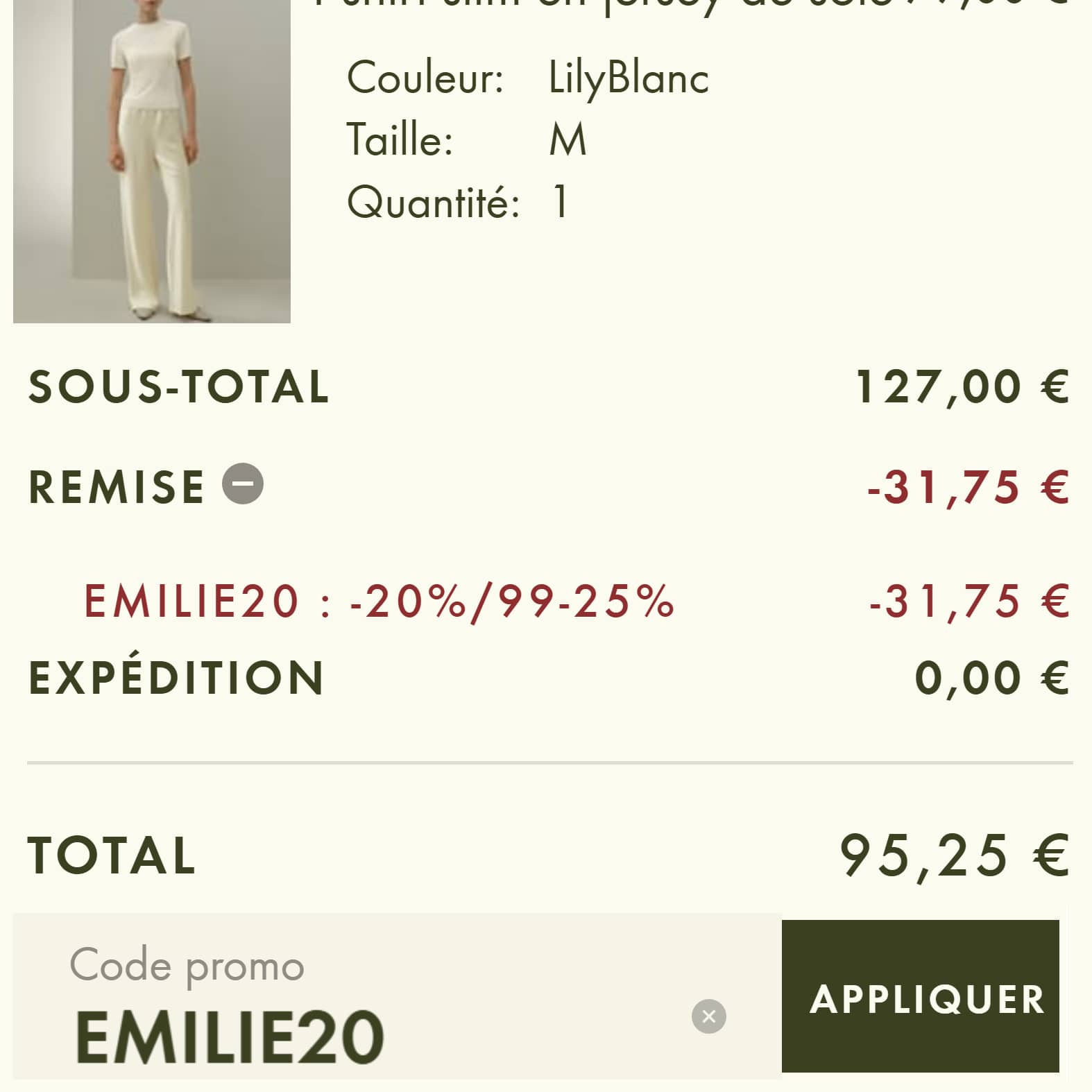 Code Promo Lilysilk Réduction exclusive de -20% avec le code EMILIE20 1 code promo lilysilk 1