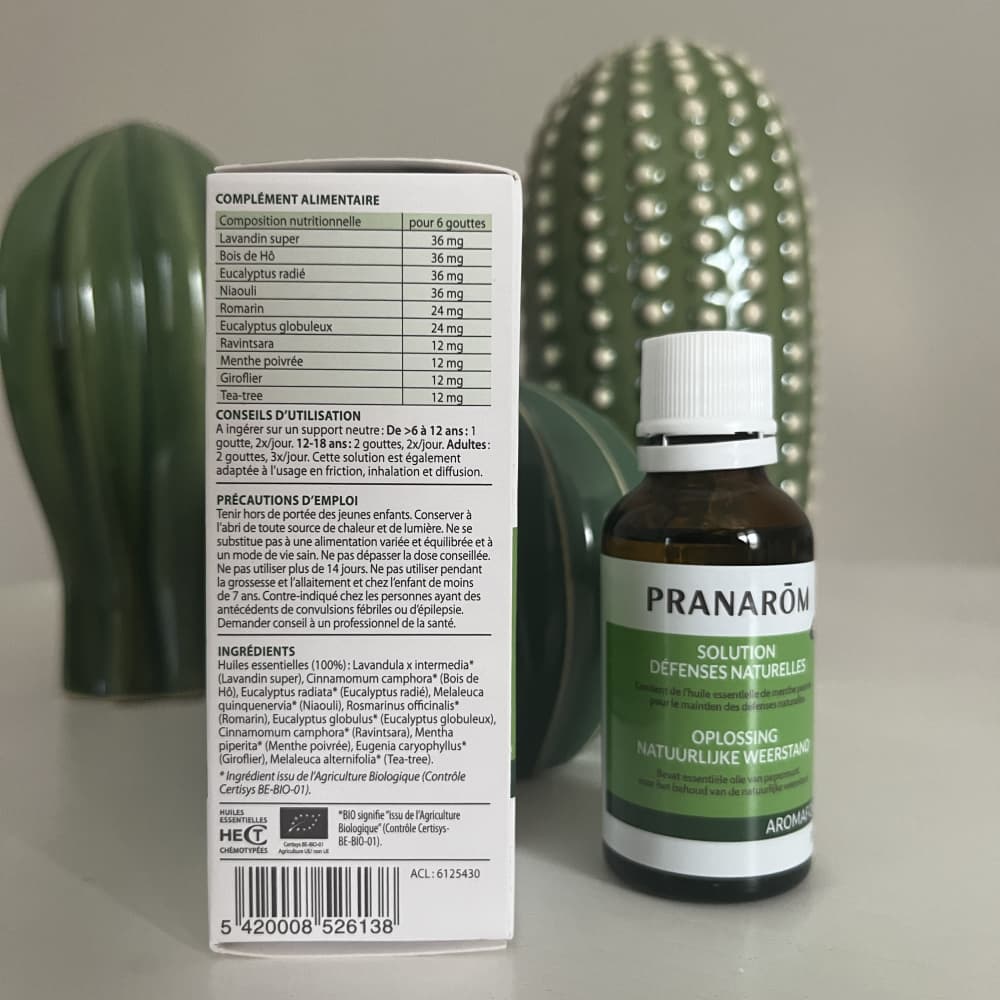 Mon avis sur Pranarom : tests et analyses de leurs huiles essentielles et anti moustique 10 composition complement alimentaire defense naturelle huile pranarom