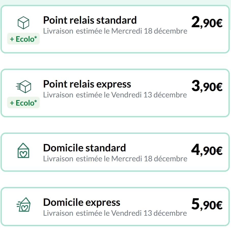 differentes livraisons greenweez