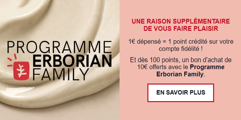 Code Promo Erborian : -10% de réduction et livraison offerte ! 6 erborian programme fidelite erborian family