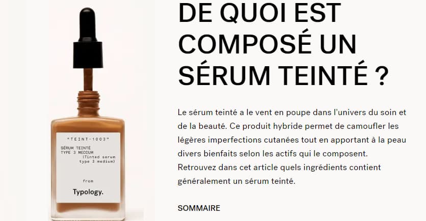 Typology ou The Ordinary : Mon comparatif détaillé avec avis clients 23 exemple details composition soin typology