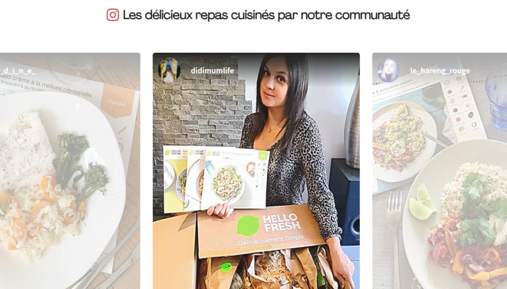 Code Promo Influenceur HelloFresh : -90€ offerts et un dessert chaque semaine 5 exemple influenceurs hellofresh 1