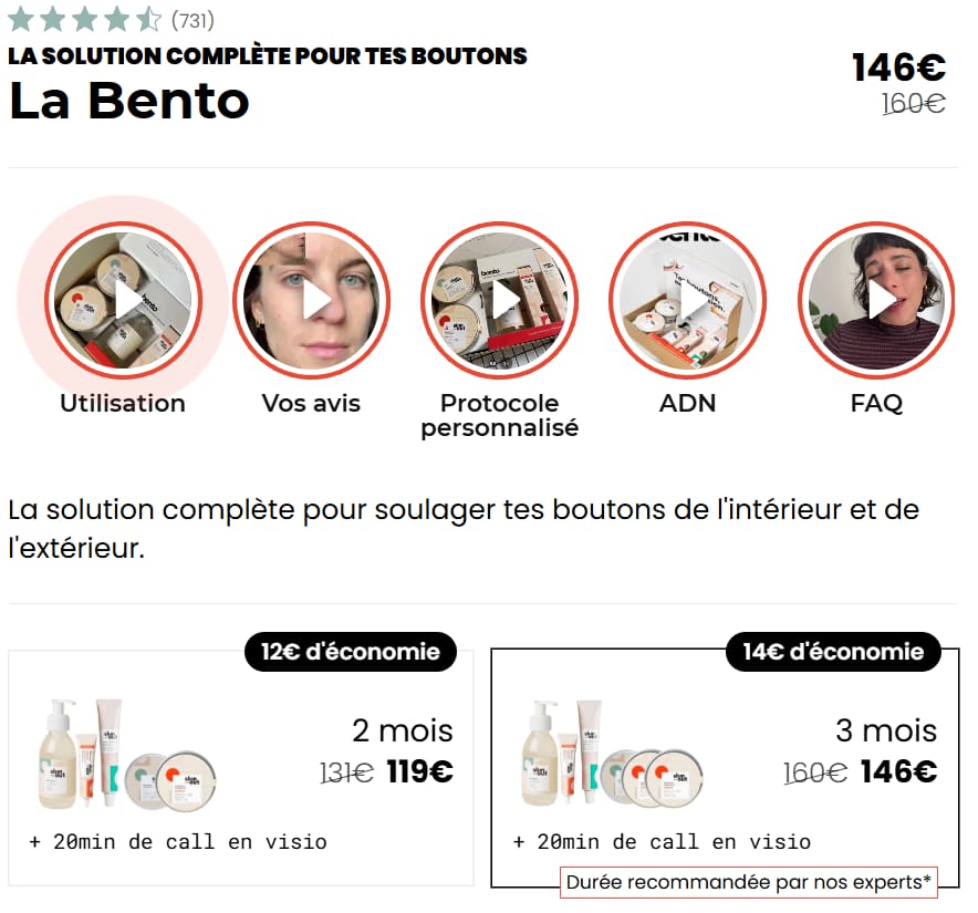 Code promo Skin and Out : réduction exclusive de 25% offerts à saisir ! 3 exemple promotion individuelle sur bento 1