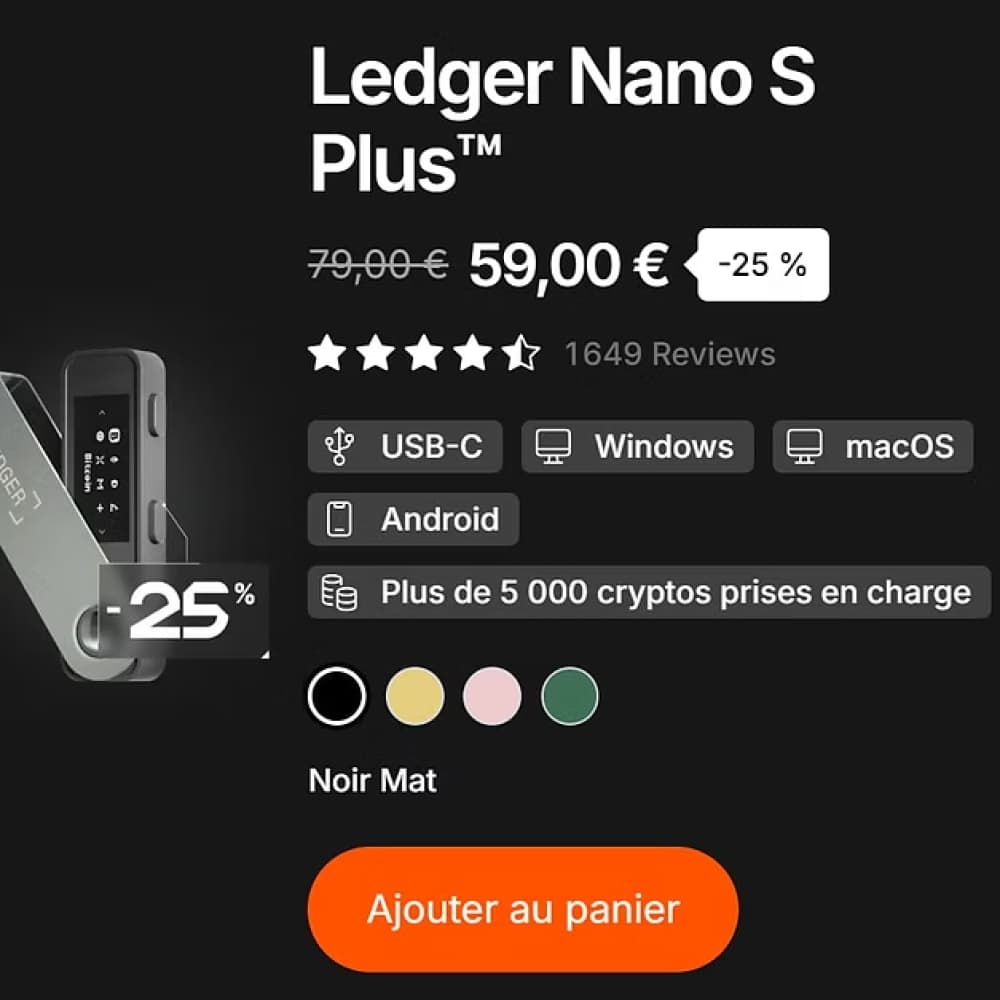 Code promo Ledger : 20€ en Bitcoin offerts cumulable avec les réductions ! 8 exemple promotion ledger 1