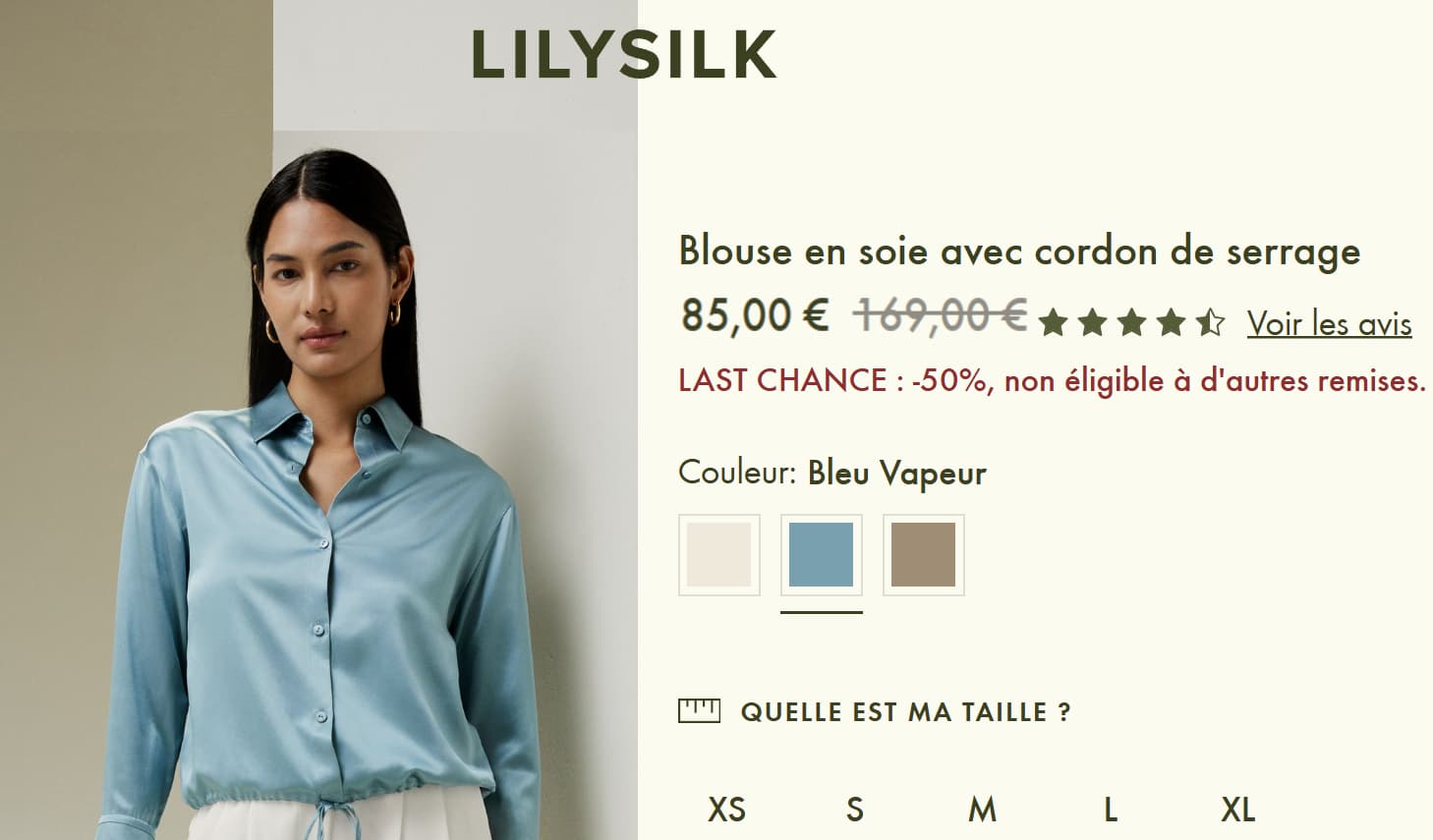 Code Promo Lilysilk Réduction exclusive de -20% avec le code EMILIE20 2 exemple reduction lilysilk 1