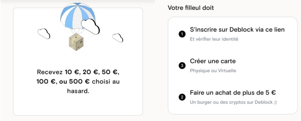 Jusqu'à 500€ offerts sur Deblock avec leur offre de parrainage 5 explications parrainage deblock 1