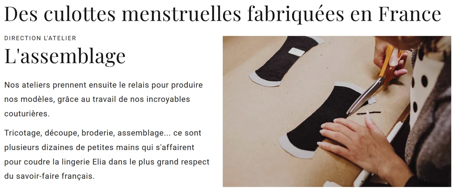 Elia Lingerie : je teste et donne mon avis sur deux modèles de lingerie menstruelle 2 fabrication francaise elia lingerie 1