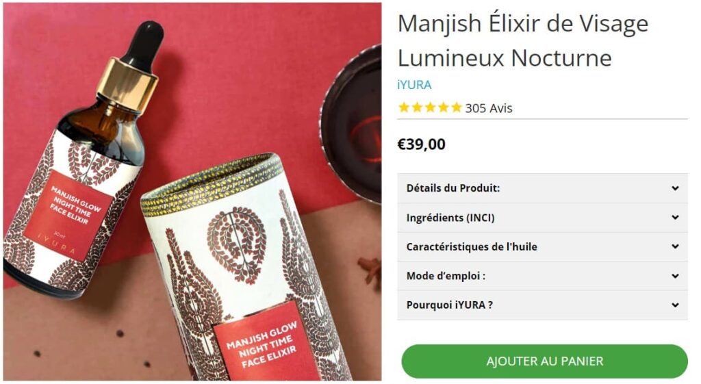 Mon avis sur The Ayurveda Experience Partage d'expérience personnelle et avis clients 12 fiche produit elixir visage ayurveda 1