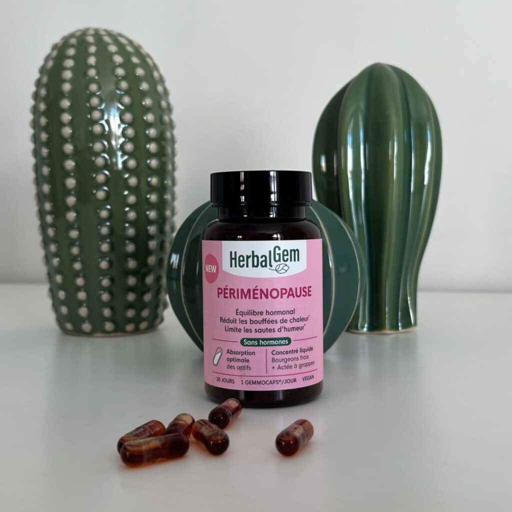 J'ai testé Herbalgem : mon avis sur ménopause FEM50+ et les bourgeons 7 herbalgem perimenopause complement