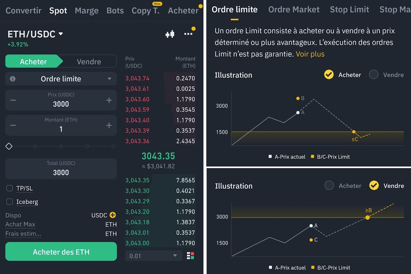 Tutoriel Binance : Inscription, ordres de trading, et écosystème Binance 12 illustration ordre limite binance
