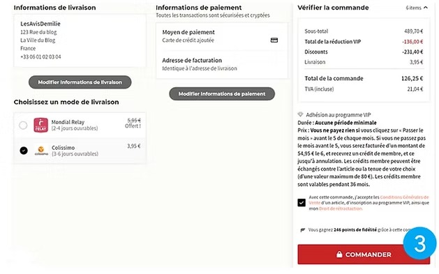 Fabletics code promo : Devenir VIP pour obtenir 80€ de crédits et 80% de réduction ! 6 imgi 8 commande fabletics