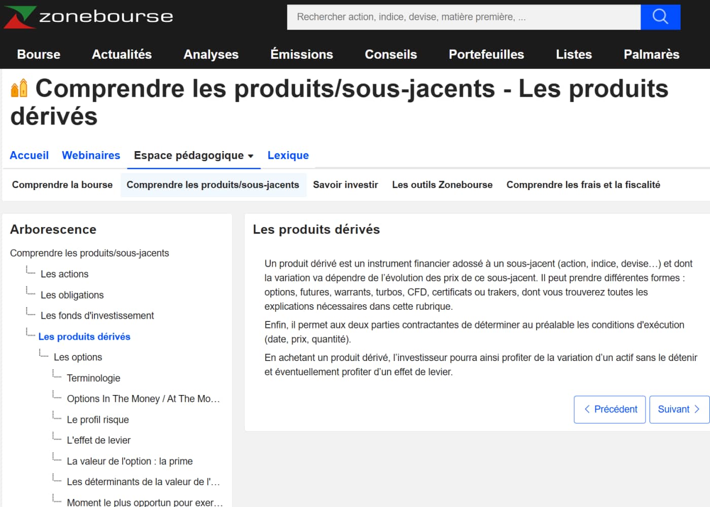 Zonebourse : mon avis détaillé sur le portail boursier le plus complet de France 1 inteface pedagogique zonebourse 1