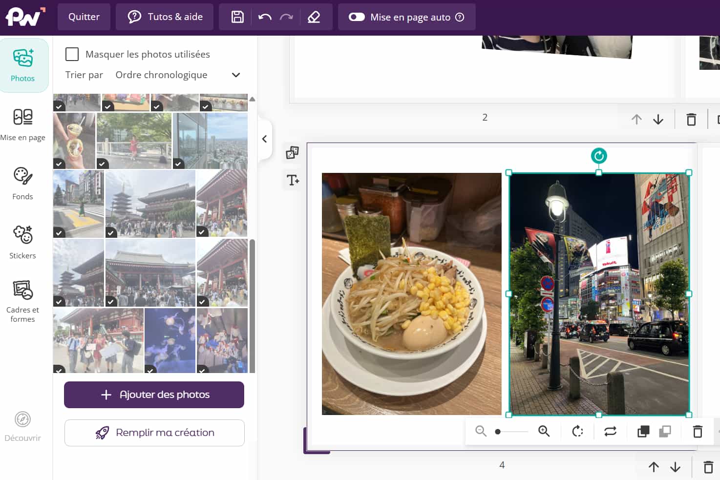 Mon avis sur Photoweb : Test de l'interface et du niveau de qualité des impressions 2 interface creation livre photoweb 1