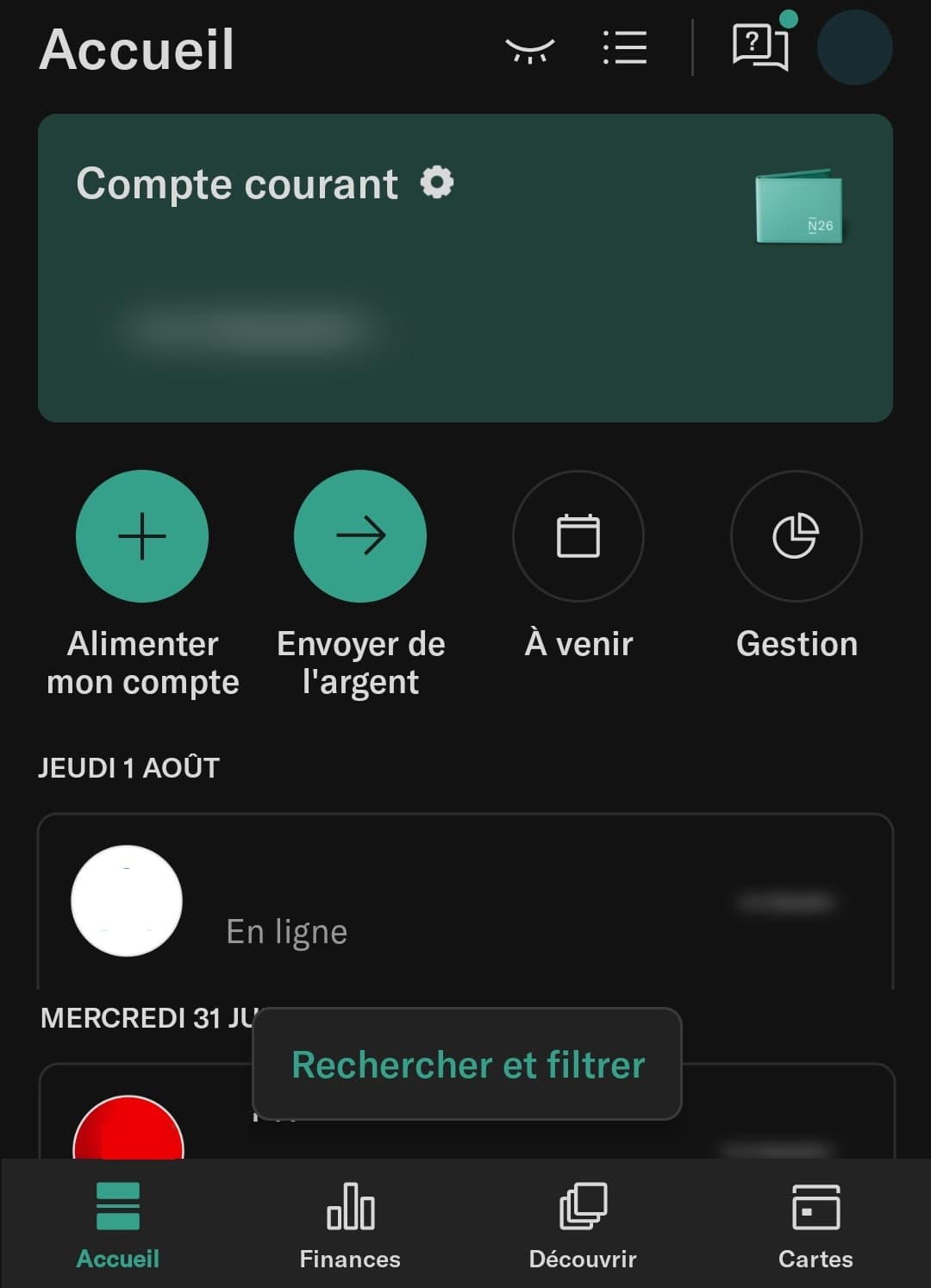 N26 ou Revolut ? Comparatif détaillé des deux néobanques 6 interface n26 1