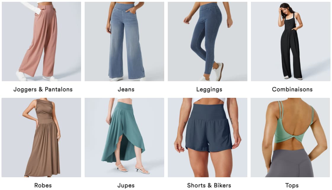 liste categories halara