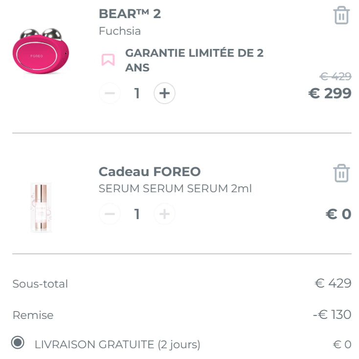Code promo Foreo : profitez de 10% de réduction supplémentaire 1 offre code promo foreo 1