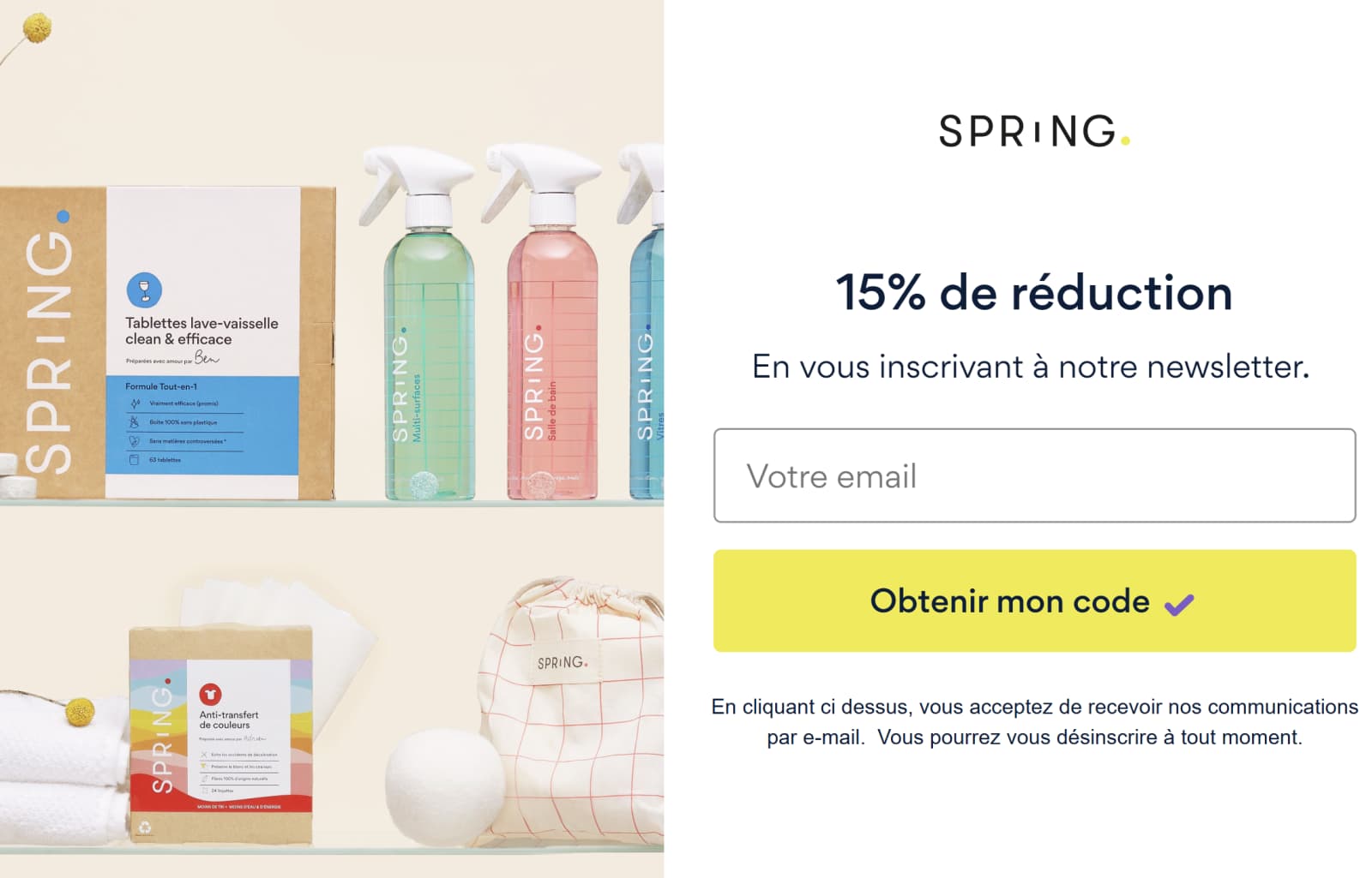 Code Promotionnel Spring : 40% de réduction avec le code EMILIESPRING 3 offre newsletter spring 1