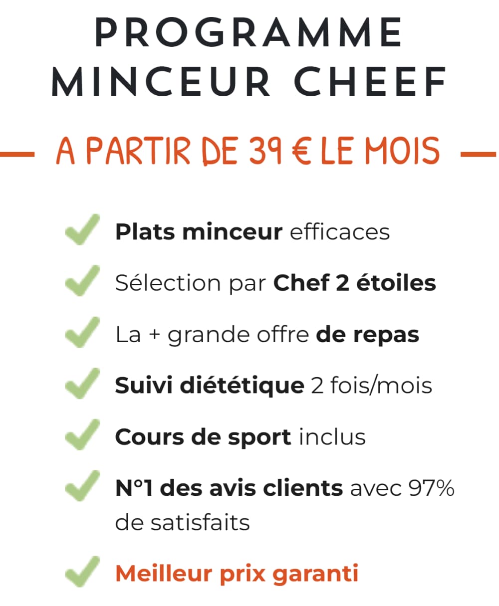 Code Promo Cheef : -272€ de réduction avec le code EMILIE12 3 programme minceur cheef offre 1