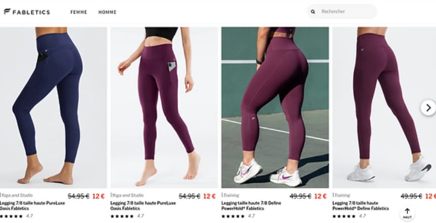 Fabletics code promo : Devenir VIP pour obtenir 80€ de crédits et 80% de réduction ! 1 promo fabletics