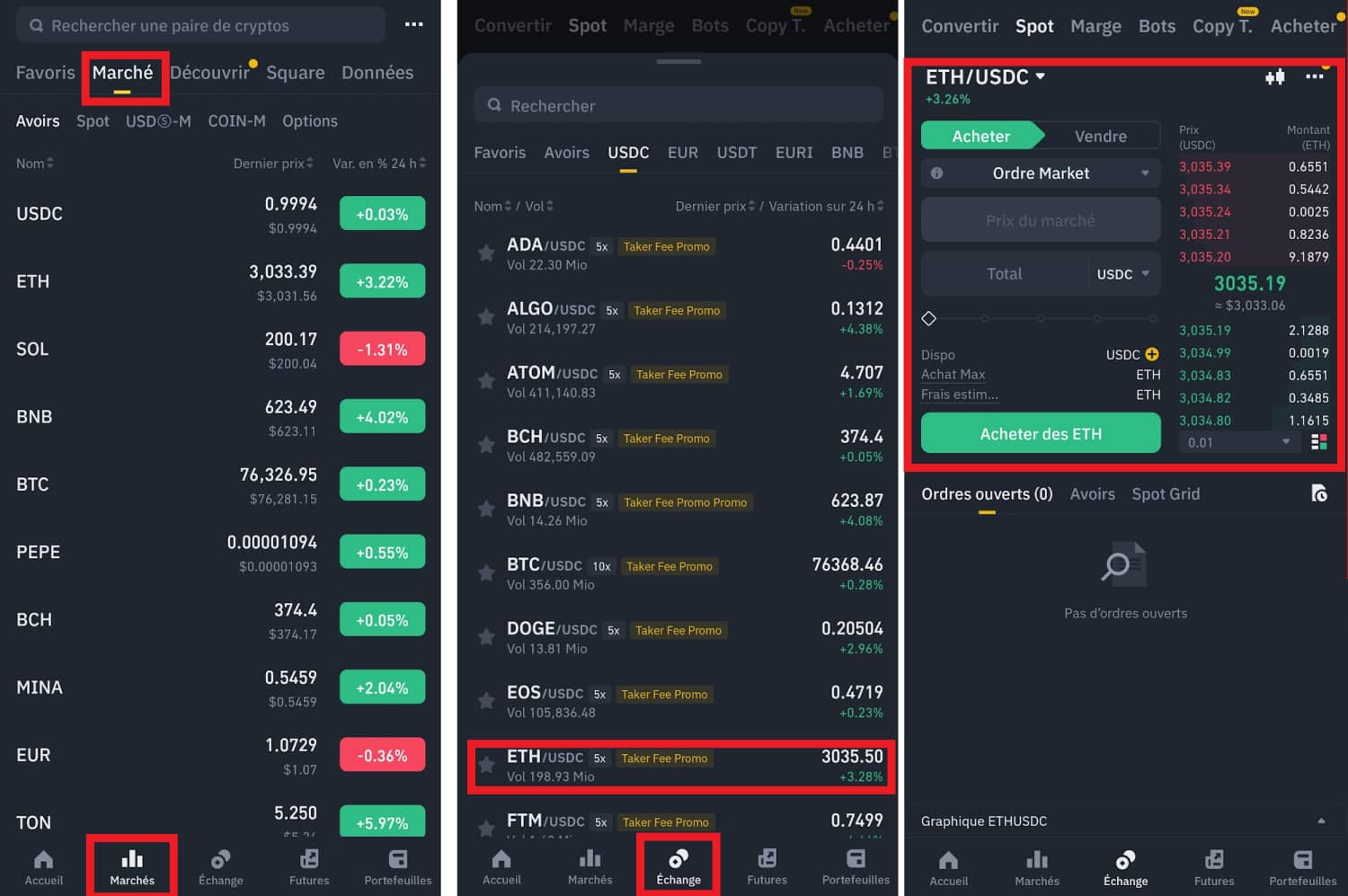 Tutoriel Binance : Inscription, ordres de trading, et écosystème Binance 11 resume interface achat crypto