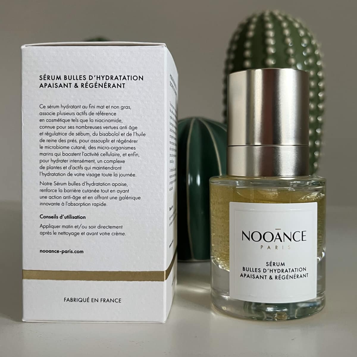Mon avis sur les soins cosmétiques de Nooance : sérum, crème et baume 6 serum hydratation bulles paquet nooance 1