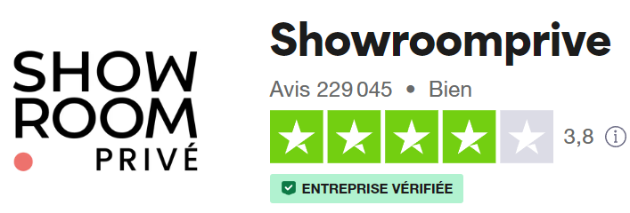 Code Parrainage Showroomprivé : Utilisez le code EMIAC8SL et profitez de 12€ offerts 5 showroomprive trustpilot avis clients