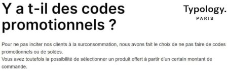 Code Promo Typology Premire Commandenull