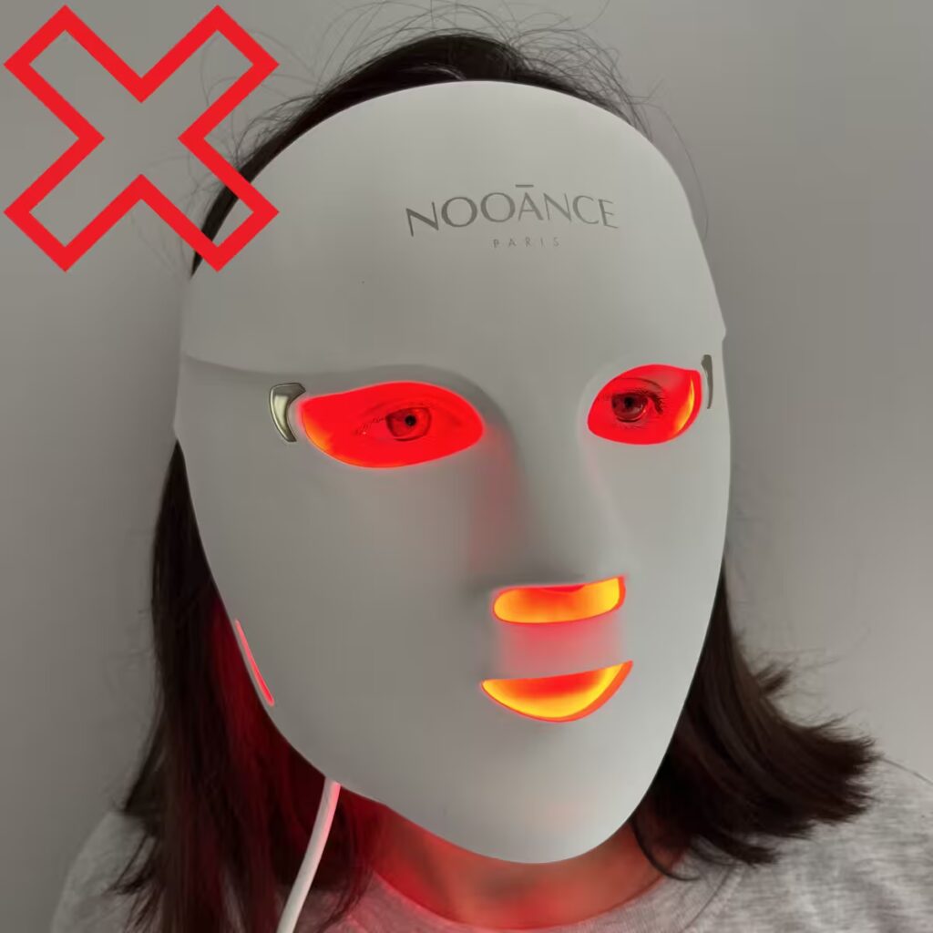 Masque LED visage et UFC-Que Choisir : que disent vraiment les tests indépendants ? 4 yeux ouverts masque led sans protection