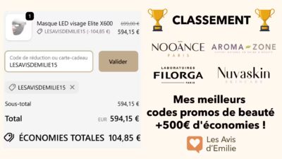 classement meilleurs codes promo beaute