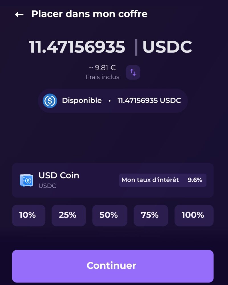 Wigl : mon avis en tant que client - Retour d'expérience complet et chiffré 7 exemple coffre wigl usdc rendement 10 pourcent