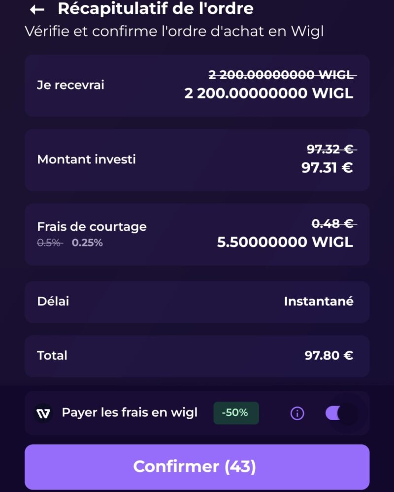 Wigl : mon avis en tant que client - Retour d'expérience complet et chiffré 12 frais de courtage diminue avec plan premium wigl